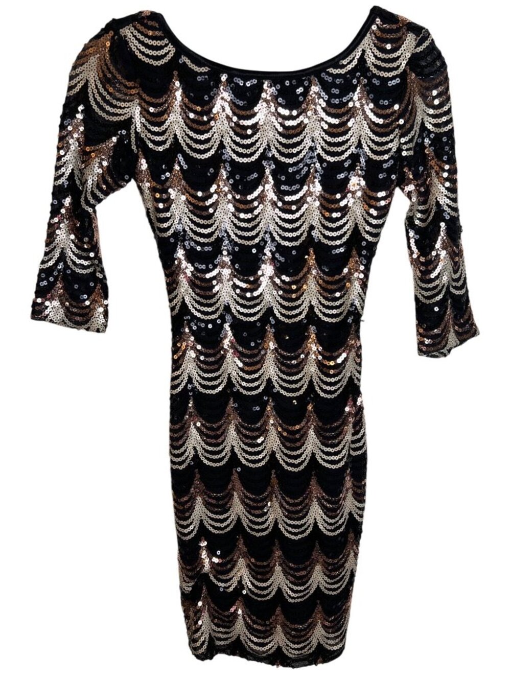 Crystal Doll Tri-colored Sequin Dress